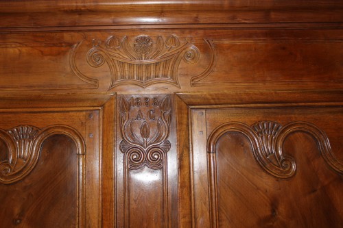 Armoire Bressane en noyer dDatée 1888 - Antiquités Christophe Rochet