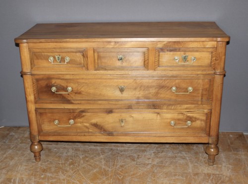 Antiquités - Commode Directoire En Noyer Fin XVIII