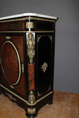 XIXe siècle - Meuble d'appui Napoléon III en marqueterie Boulle