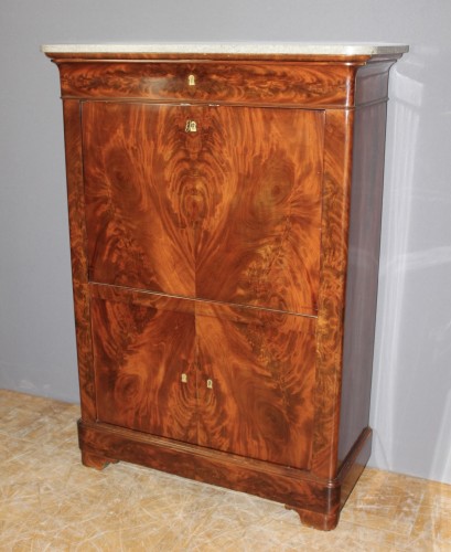 Secrétaire Charles X en acajou et érable - Mobilier Style Restauration - Charles X