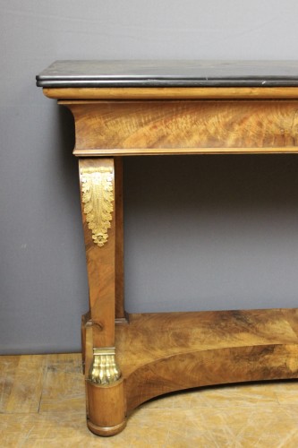 Console restauration en noyer début XIXe - Mobilier Style Restauration - Charles X