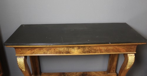 Antiquités - Console restauration en noyer début XIXe