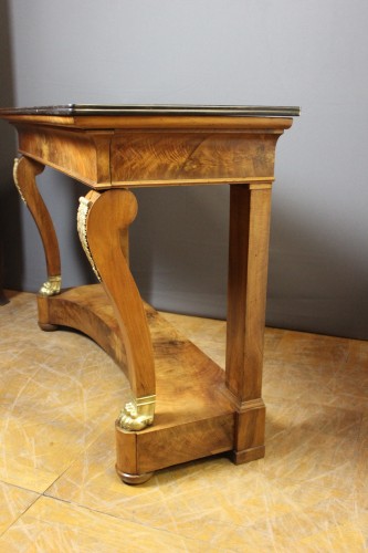 Antiquités - Console restauration en noyer début XIXe