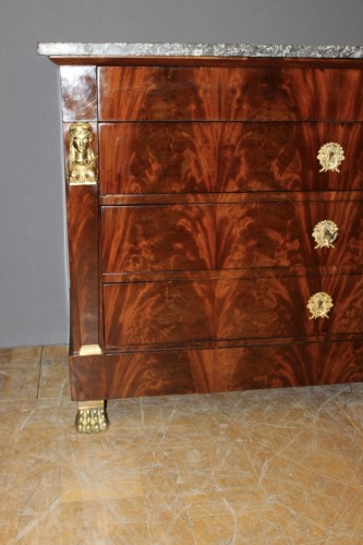 Mobilier Commode - Commode Retour d'Egypte en acajou début XIXe