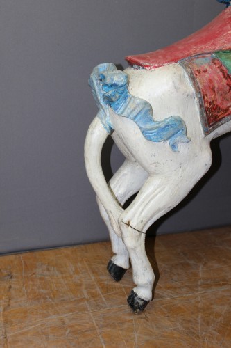 Âne de manège en bois sculpté XIXe - Antiquités Christophe Rochet