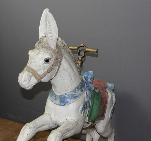 Âne de manège en bois sculpté XIXe - Napoléon III