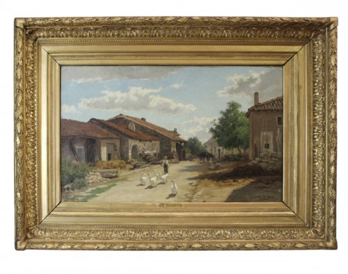 Cour de ferme dans les Vosges - Edouard Louis Boudier (1845/1903) 