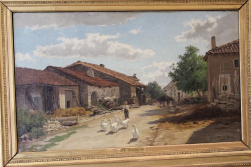 Antiquités - Cour de ferme dans les Vosges - Edouard Louis Boudier (1845/1903) 