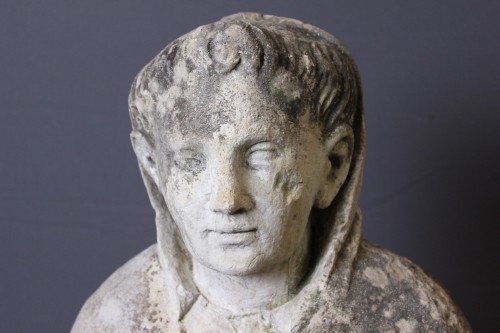 Sculpture d'un moine en pierre tendre fin XVIIIe - 
