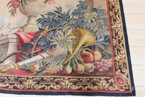 Retour de chasse - Tapisserie d'Aubusson d'époque Napoléon III  - Tapisserie & Tapis Style Napoléon III