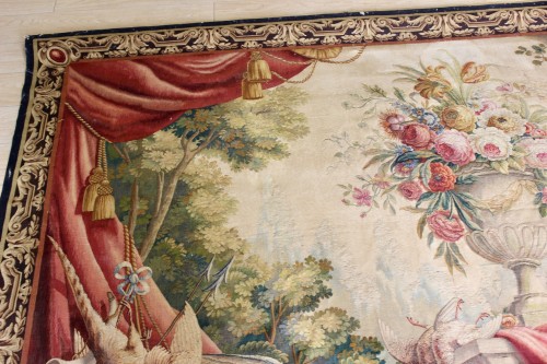 Retour de chasse - Tapisserie d'Aubusson d'époque Napoléon III  - Antiquités Christophe Rochet
