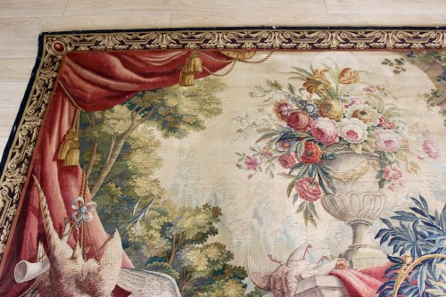 Antiquités - Retour de chasse - Tapisserie d'Aubusson d'époque Napoléon III 