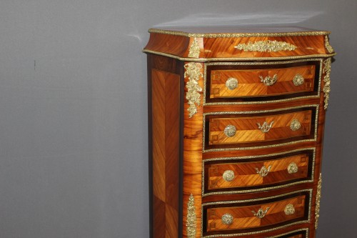 Secrétaire Napoléon III en marqueterie et bronze - Mobilier Style Napoléon III