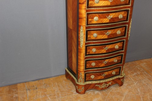 Mobilier Bureau et Secrétaire - Secrétaire Napoléon III en marqueterie et bronze