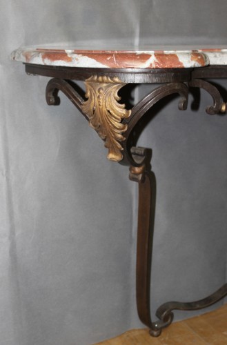 Console en fer forgé fin XIXe - Antiquités Christophe Rochet