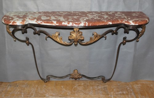 Antiquités - Console en fer forgé fin XIXe