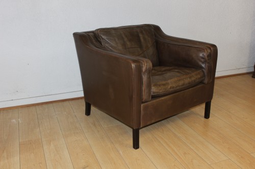 XXe siècle - Paire de fauteuils en cuir par Borge Mogensen vers 1970