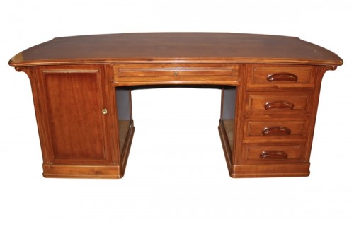 Bureau Plat Art Nouveau en Acajou signé Emile Gallé