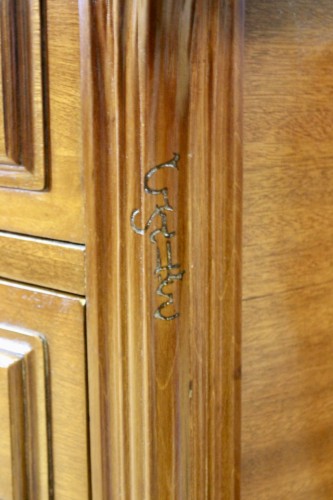 Mobilier Bureau et Secrétaire - Bureau Plat Art Nouveau en Acajou signé Emile Gallé