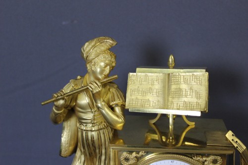 Horlogerie Pendule - Pendule troubadour en bronze doré d'époque Charles X