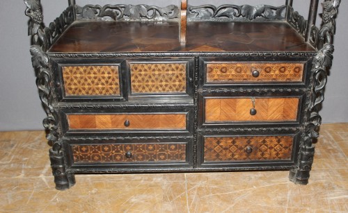 Cabinet en marqueterie fin XIXe - Mobilier Style Napoléon III