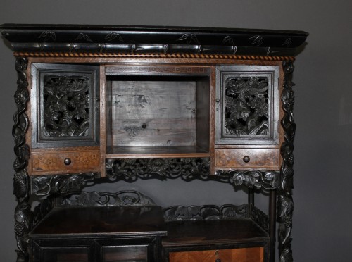 Cabinet en marqueterie fin XIXe - Antiquités Christophe Rochet