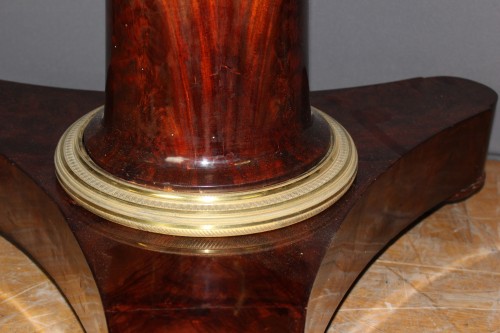 XIXe siècle - Guéridon d'époque Empire en acajou et bronze doré