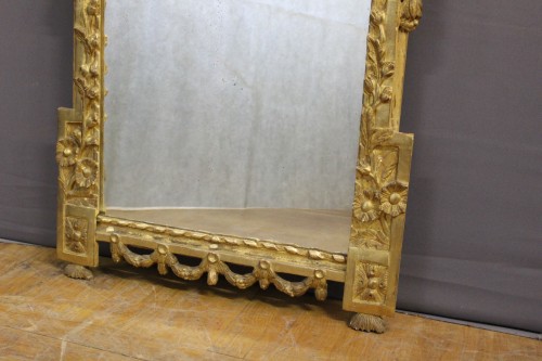 Miroir Louis XVI en bois doré - Antiquités Christophe Rochet