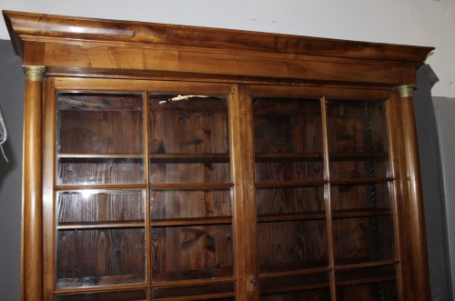 Mobilier Bibliothéque, vitrine - Bibliothèque Empire en noyer à colonnes détachées