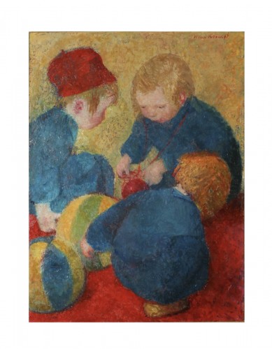 Les enfants aux ballons par Vilma Vrbova Kotrbova (1905-1993)