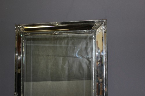 Grand miroir de Venise à parecloses XIXe - Miroirs, Trumeaux Style Napoléon III