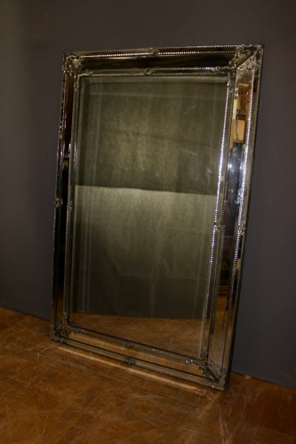 Napoléon III - Grand miroir de Venise à parecloses XIXe