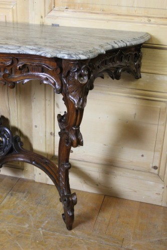 Console en noyer fin XIXe - Antiquités Christophe Rochet