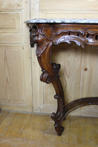 Antiquités - Console en noyer fin XIXe