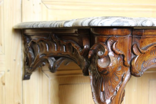 Antiquités - Console en noyer fin XIXe