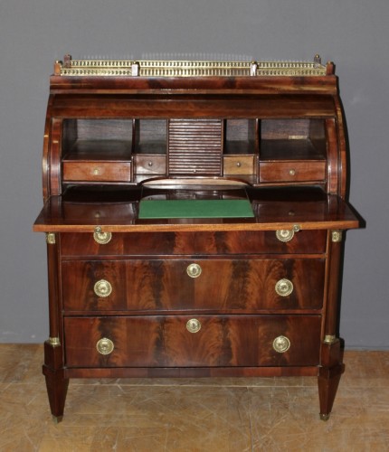 Mobilier Commode - Commode secrétaire Empire à cylindre  en acajou