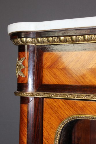 Vitrine Napoléon III en marqueterie vers 1880 - Antiquités Christophe Rochet