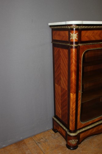 XIXe siècle - Vitrine Napoléon III en marqueterie vers 1880