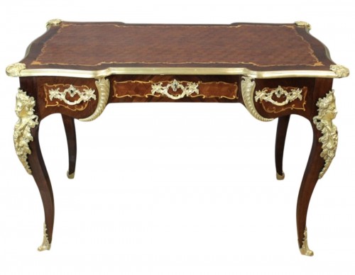 Bureau en marqueterie et bronze d'époque Napoléon III