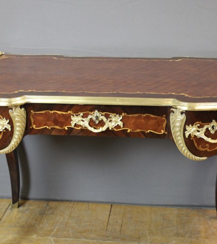 Bureau en marqueterie et bronze d'époque Napoléon III - Antiquités Christophe Rochet