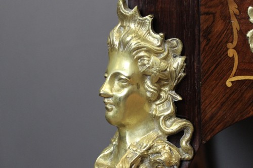 Antiquités - Bureau en marqueterie et bronze d'époque Napoléon III