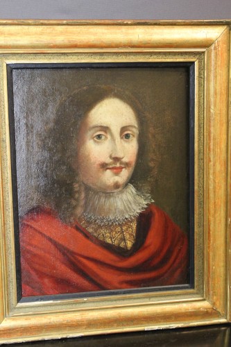 Paire de portraits, École française du XVIIe - Tableaux et dessins Style Louis XIII