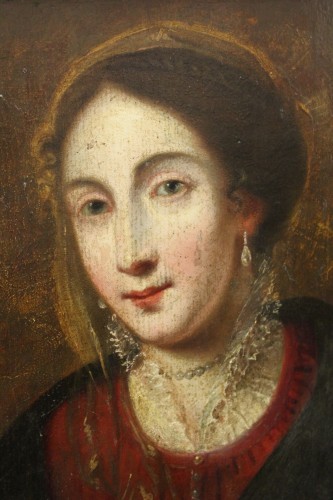 Antiquités - Paire de portraits, École française du XVIIe