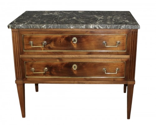 Commode Sauteuse Louis XVI en Noyer