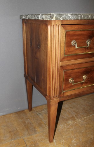 Commode Sauteuse Louis XVI en Noyer - Mobilier Style Louis XVI