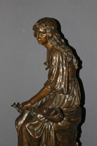 La Joueuse de Mandoline par Paul Eugène Mengin (1853-1937) - Antiquités Christophe Rochet