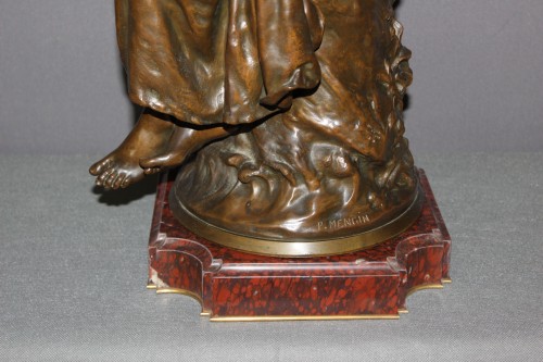 XIXe siècle - La Joueuse de Mandoline par Paul Eugène Mengin (1853-1937)
