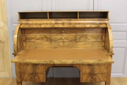 Bureau à cylindre d'époque Restauration - Antiquités Christophe Rochet