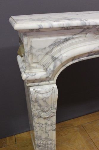 Antiquités - Cheminée en marbre fin XIXe siècle