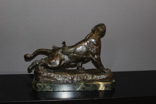XIXe siècle - Lionne blessée - Charles Valton